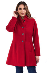 Abrigo Amanda Rojo Quemado de Lana para Mujer