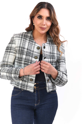 Abrigo Hassandra de Lana a Cuadros para Mujer