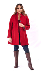 Abrigo Amanda Rojo Quemado de Lana para Mujer