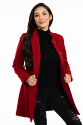 Abrigo Rojo de Lana para Mujer | Abrigo Amanda Elegante y Ejecutivo