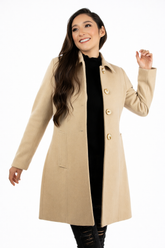 Abrigo Amanda Color Arena de Lana para Mujer | Elegancia Telani
