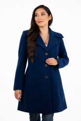 Abrigo Milka Azul de Lana para Mujer | Elegancia y Estilo Ejecutivo