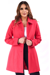 Abrigo fucsia de lana para mujer modelo Telani