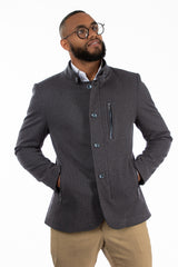 abrigo emiliano gris de lana para hombre vista frontal