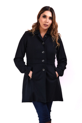 Abrigo Telani Negro de Lana para Mujer
