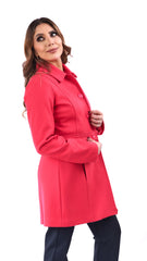 Abrigo de invierno color fucsia femenino