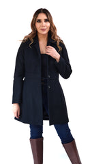 Abrigo Telani Negro de Lana para Mujer