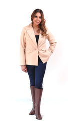 Abrigo elegante de lana color arena modelo Zafiro Telani