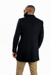 Abrigo Aldo Negro de lana para hombre con diseño elegante y corte moderno