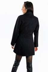 Abrigo Damaris Negro de Lana para Mujer | Elegancia Ejecutiva Telani