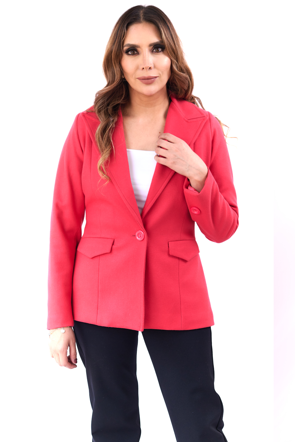 Abrigo Zafiro Telani color fiusa de lana para mujer